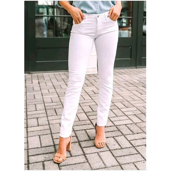 AG Adriano Goldschmied White The Prima Mid-Rise Cigarette Jeans 24 24R - Picture 1 of 11